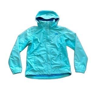 SzM The North Face Hyvent zip up hooded Anorak in a light sky blue GUC